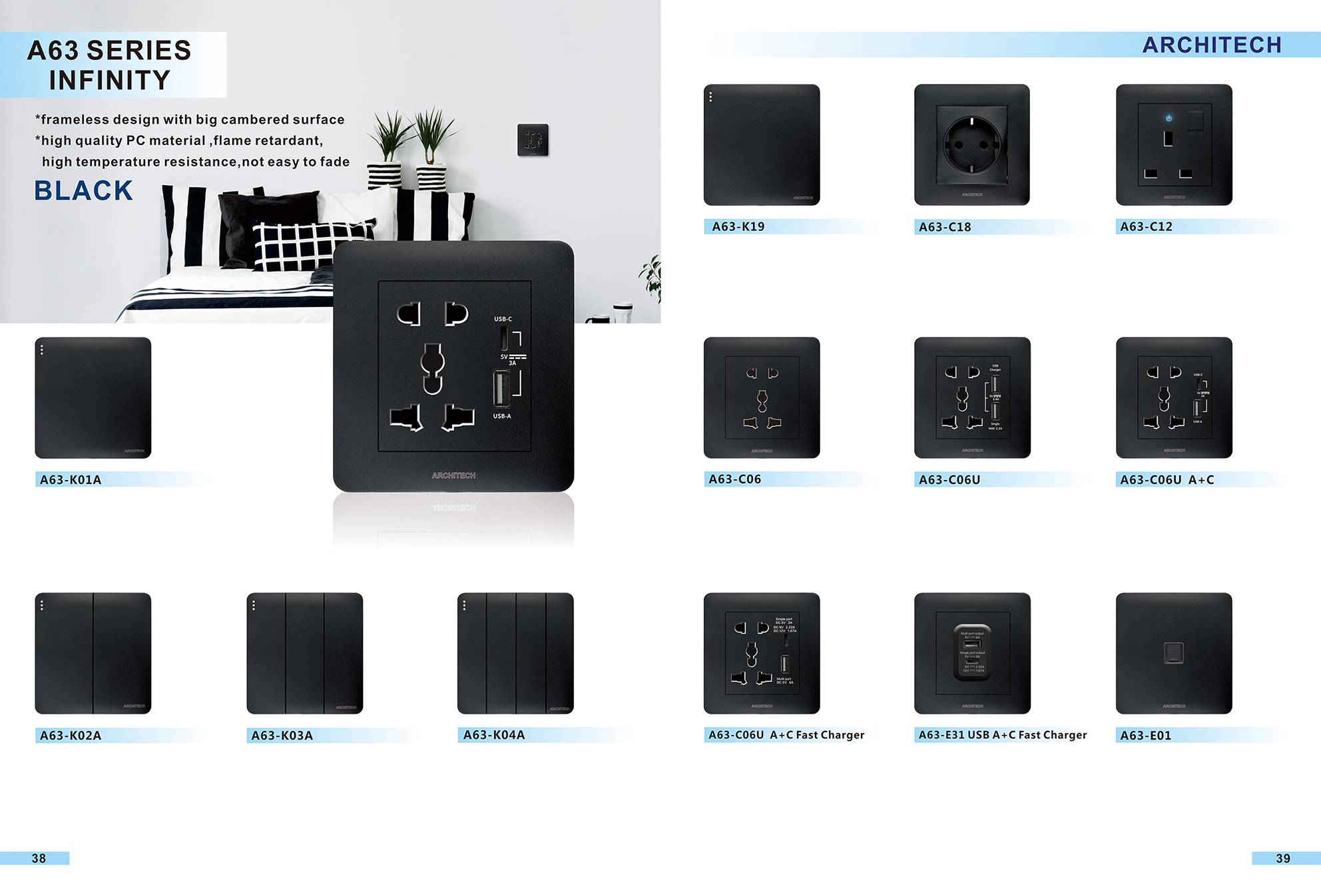 A63 infinity Switches and Sockets Series 3